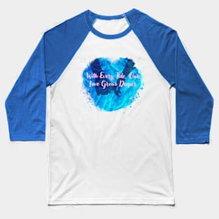 Sapphire Water Heart with Love Quote Baseball T-Shirt